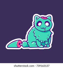 Zombie cat. Vector illustration