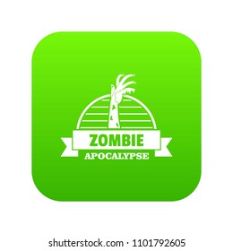 Zombie catching icon green vector isolated on white background