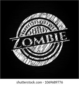 Zombie chalk emblem written on a blackboard