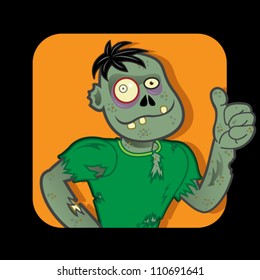 Zombie Character approving with Thumb up