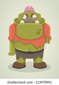 zombie character, funny vector element