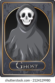 Zombie character game card template illustration