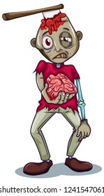 A zombie character on white background illustration