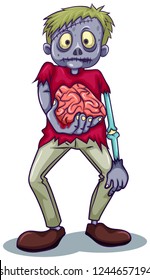 Zombie-Zeichen auf weißem Hintergrund, Vektorgrafik