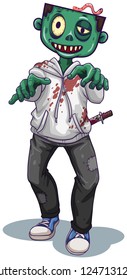 A zombie character on white background illustration