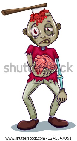 A zombie character on white background illustration