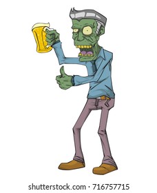 Zombie Character vector and illustration. Monster in Halloween night
