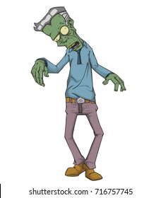 Zombie Character vector and illustration. Monster in Halloween night