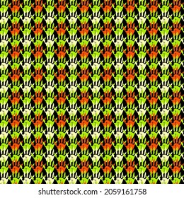 Zombie clawed hand halloween seamless pattern. Design elements for halloween party poster. Flat cartoon illustration.