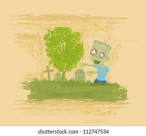  zombie coming out of his grave