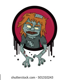 zombie corpse man corpse halloween circle