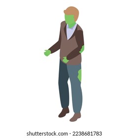 Icono de disfraz zombie vector isométrico. Niño de Halloween. Carnaval de partidos