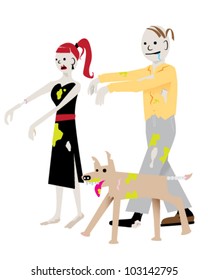 Zombie Couple with Dog