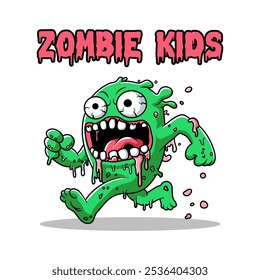 ZOMBIE Vector de dibujos animados retro dibujado a mano Vector de dibujos animados retro dibujado a mano