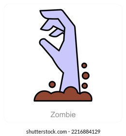Zombie and danger icon concept