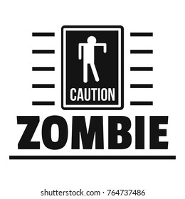 Zombie danger logo. Simple illustration of zombie danger vector logo for web