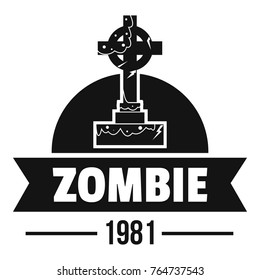 Zombie dark logo. Simple illustration of zombie dark vector logo for web