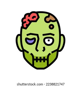 Zombie Totfarbensymbol, Vektorgrafik. Zombie totes Schild. einzelne Symbolillustration