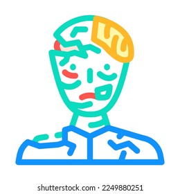 vector de icono de color muerto zombi. signo de muerte zombi. ilustración de símbolo aislado