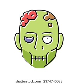 vector de icono de color muerto zombi. signo de muerte zombi. ilustración de símbolo aislado