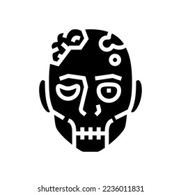 vector de icono de glifo muerto de zombi. signo de muerte zombi. ilustración de símbolo aislado