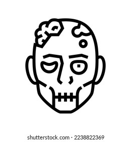 zombie dead line icon vector. zombie dead sign. isolated contour symbol black illustration