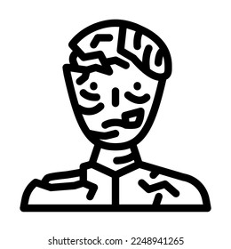 vector de icono de línea muerta zombie. signo de muerte zombi. símbolo de contorno aislado ilustración negra
