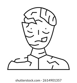 zombie dead line icon vector. zombie dead sign. isolated contour symbol black illustration