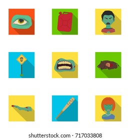 Zombie, dead, rotten, and other web icon in flat style.Hand, flesh, Apocalypse, icons in set collection.