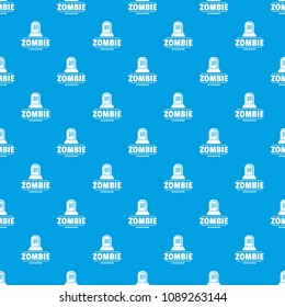 Zombie death pattern vector seamless blue repeat for any use