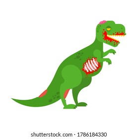 Zombie Dinosaur. Dino green monster. vector illustration
 
