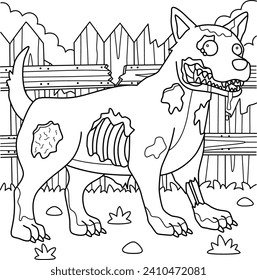 Zombie Dog Coloring Page for Kids