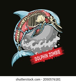 a zombie dolphin jumps