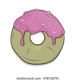 zombie donut vector illustration