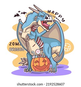 zombie dragon vector illustration design