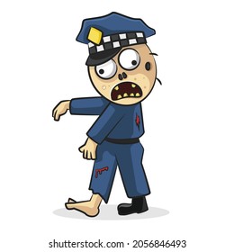 Zombie en estilo de dibujo vector aislado. Caricatura fantasma de Halloween sobre fondo blanco.