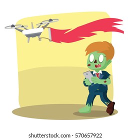 zombie drone with advertisement