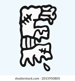 arte vectorial de la línea de etiqueta de letra zombie