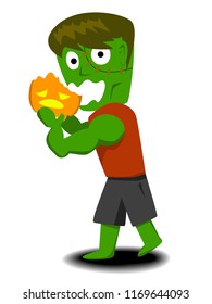 Zombie eat pumpkin