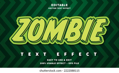 zombie editable text effect with modern and simple style, usable for logo or campaign title
