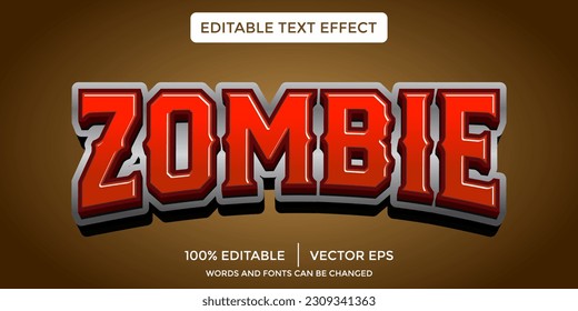 zombie Editable text effect style