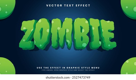 Zombie editable text effect Template in dark theme