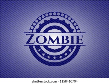 Zombie emblem with denim high quality background