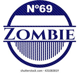 Zombie emblem with jean background