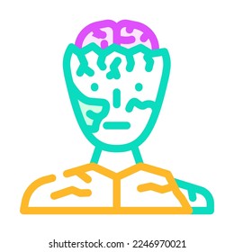 zombie evil color icon vector. zombie evil sign. isolated symbol illustration