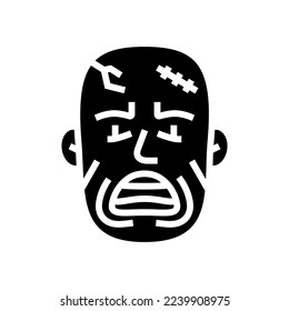 Zombie böse Glyph Symbol Vektorgrafik. Zombie böse Zeichen. einzelne Symbolillustration