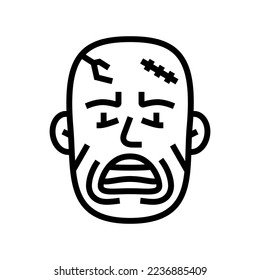 vector de icono de la línea malvada zombie. señal del mal zombi. símbolo de contorno aislado ilustración negra