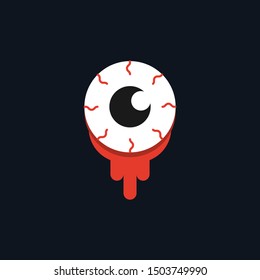 Zombie Eye cartoon flat design elements,Vector and Illustration.