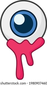 Zombie eye cartoon vector art and illustration