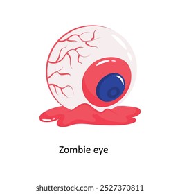 Zombie eye doodle vector outline Sticker. EPS 10 file